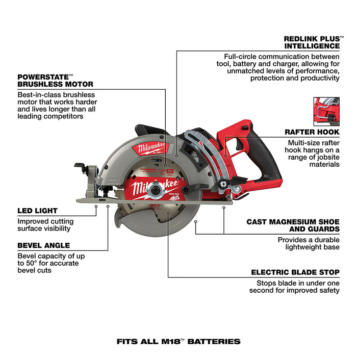 Milwaukee M18 FUEL Cordless Rear Handle 7-1/4" Circular Saw Kit