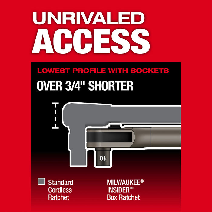 Milwaukee M12 FUEL™ INSIDER™ Extended Reach Box Ratchet - Tool Only