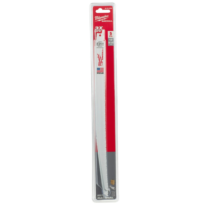 Milwaukee 12" 8/12 TPI SAWZALL® Blades 5PK