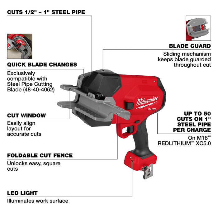 Milwaukee M18 FUEL 1/2" - 1" Steel Pipe Cutter - Tool Only