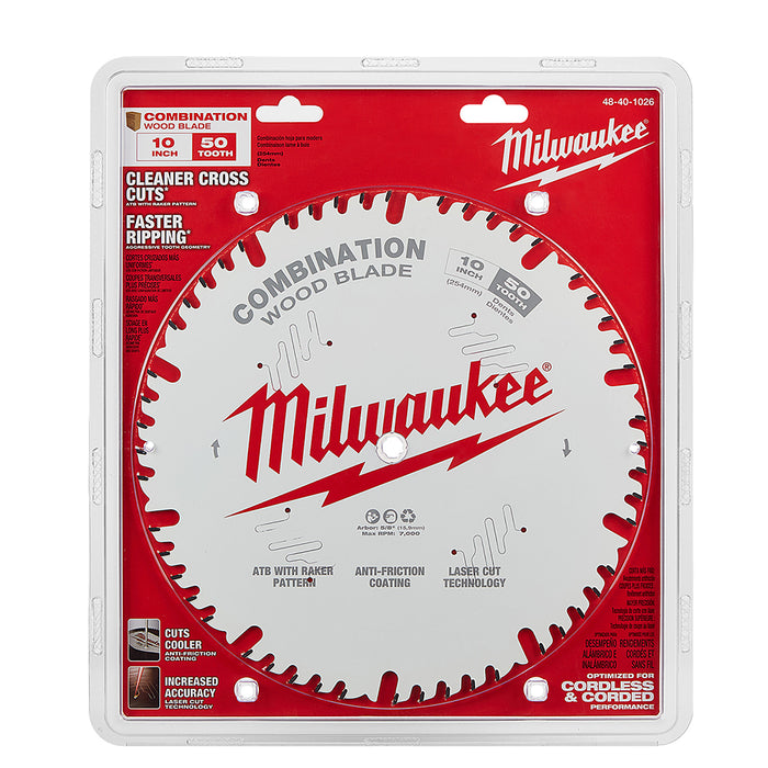Milwaukee 10" x 50T Combination Circular Saw Blade