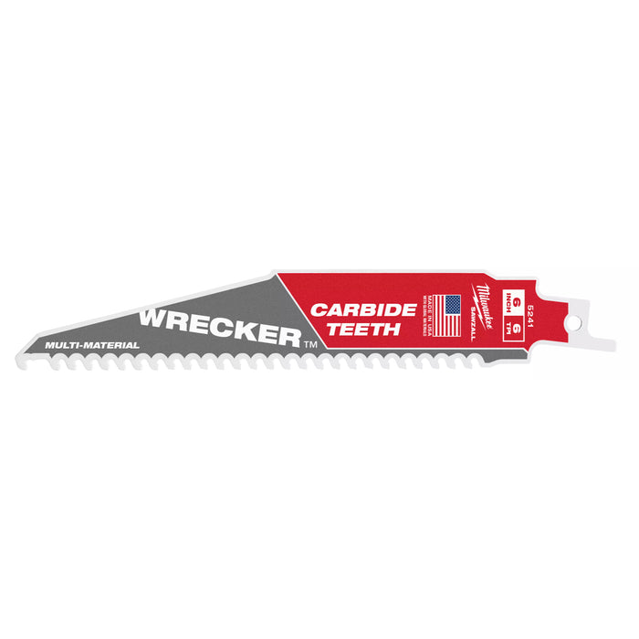 Milwaukee 6 TPI WRECKER w/ Carbide Teeth SAWZALL Blade for Multi-Material