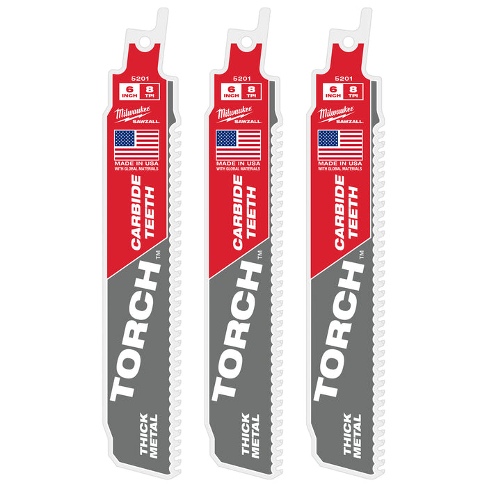 Milwaukee 8 TPI TORCH w/ Carbide Teeth SAWZALL Blade