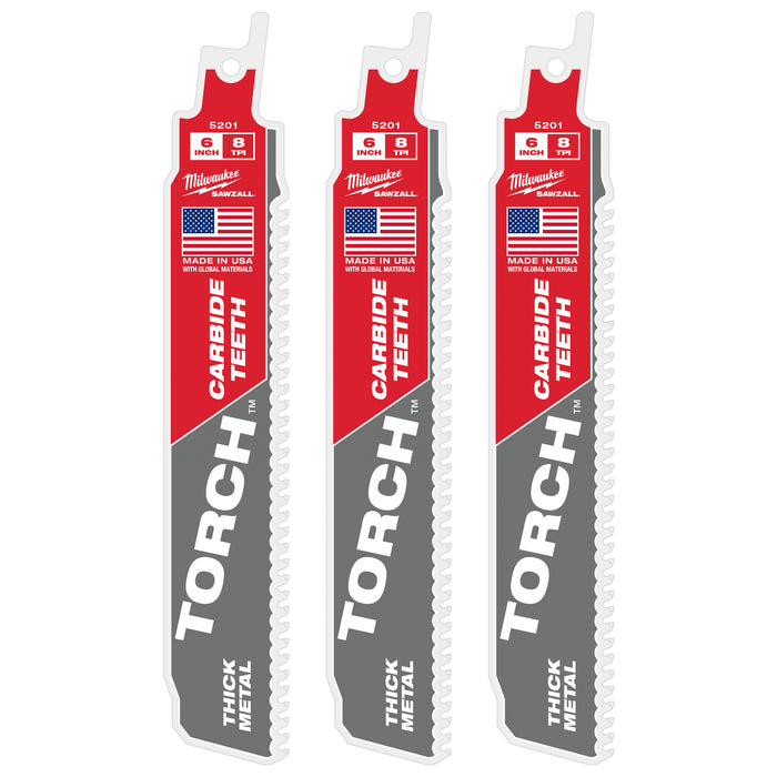 Milwaukee 8 TPI TORCH w/ Carbide Teeth SAWZALL Blade