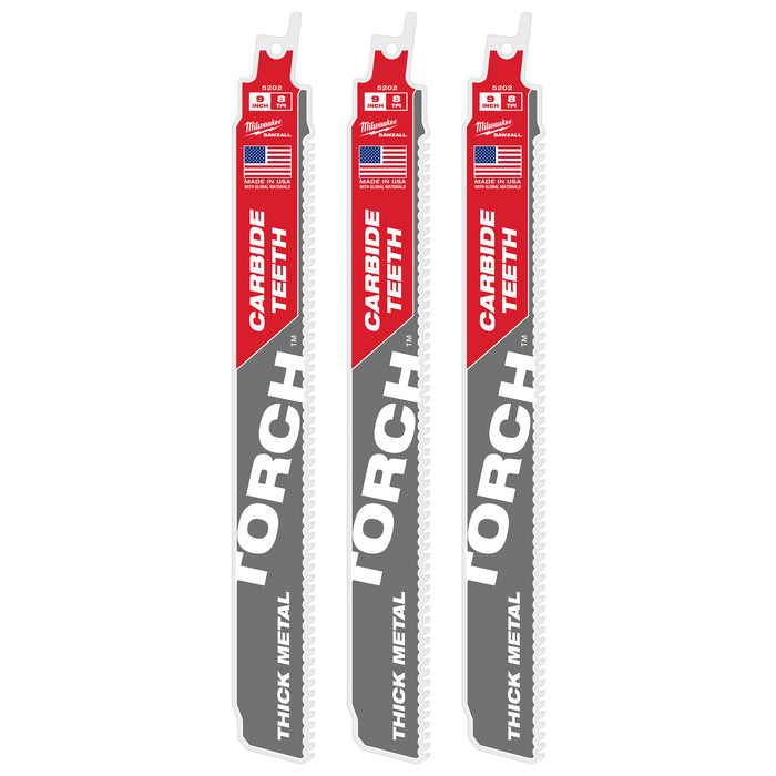 Milwaukee 8 TPI TORCH w/ Carbide Teeth SAWZALL Blade