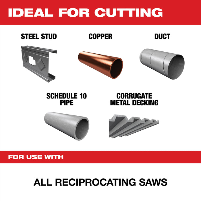 Milwaukee 5PK 6" 24 TPI SAWZALL Blade For Thin Metal