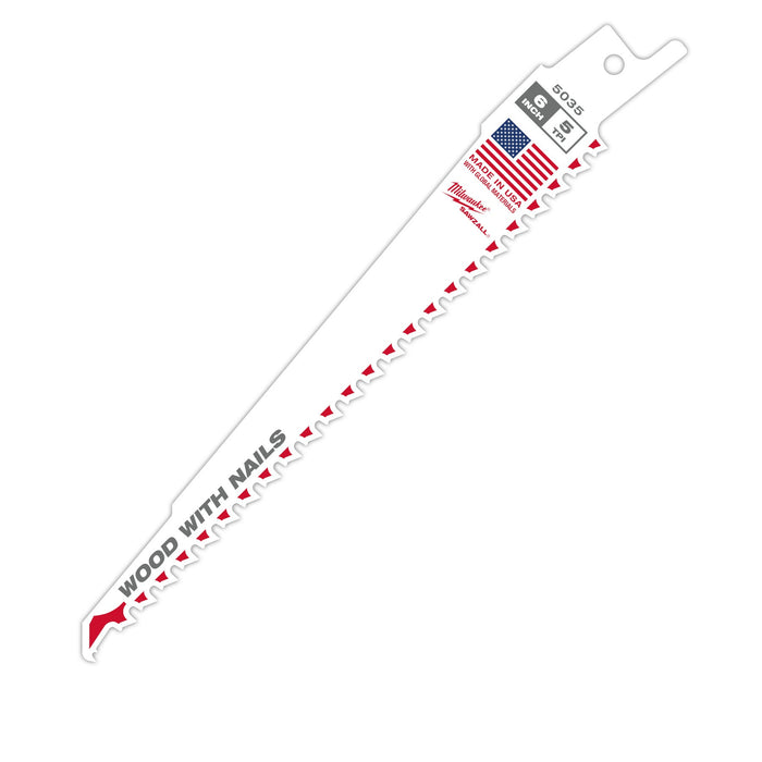Milwaukee 5 TPI SAWZALL Blade for Wood w/ Nails