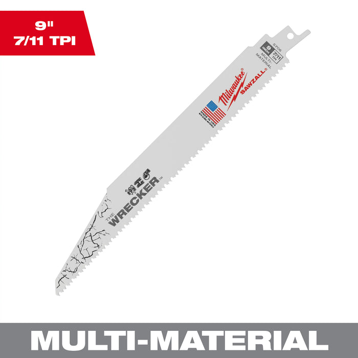 Milwaukee 9" 7/11 TPI WRECKER Multi-Material SAWZALL Blade