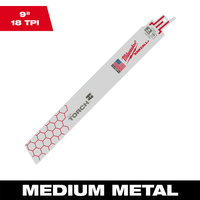 Milwaukee 18 TPI TORCH SAWZALL Blade for Medium Metal