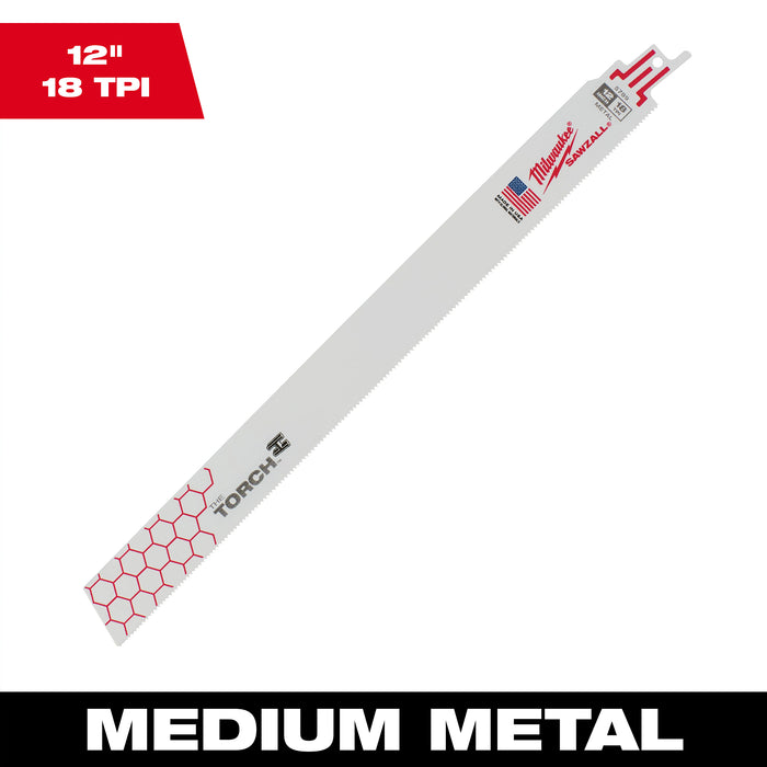 Milwaukee 18 TPI TORCH SAWZALL Blade for Medium Metal