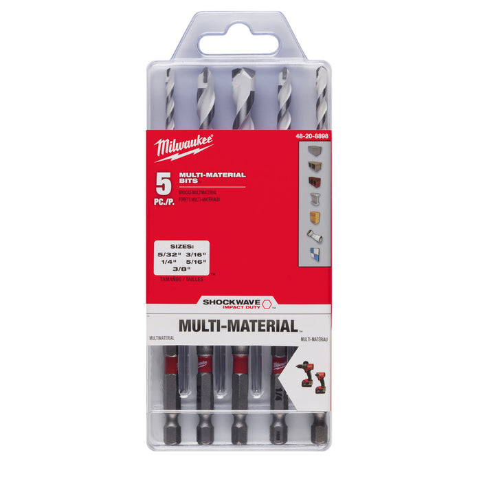 Milwaukee 5 pc. SHOCKWAVE Impact Duty Carbide Multi-Material Drill Bit Set