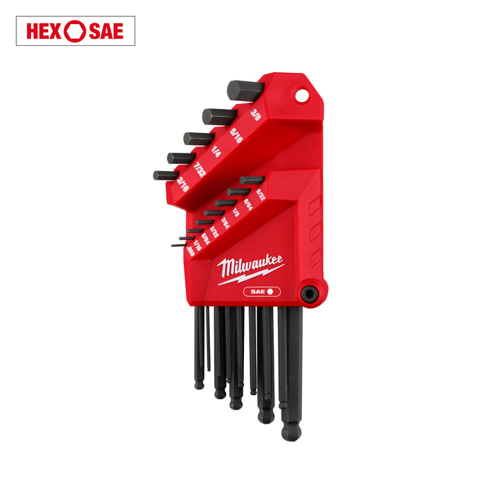 Milwaukee 13-Key Ball End L-Style Hex Key Set - SAE