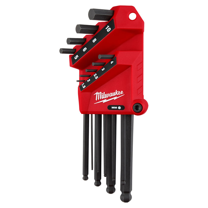 Milwaukee 9-Key Ball End L-Style Hex Key Set - Metric