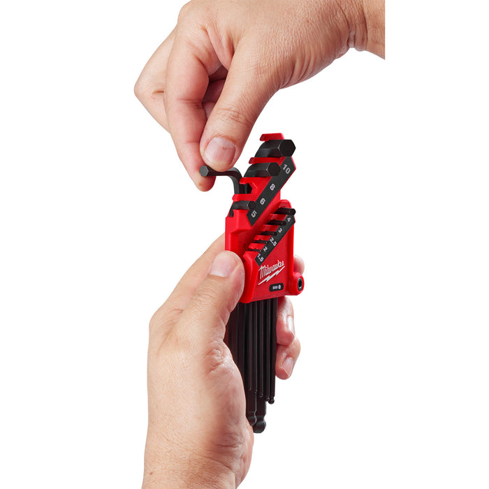 Milwaukee 9-Key Ball End L-Style Hex Key Set - Metric