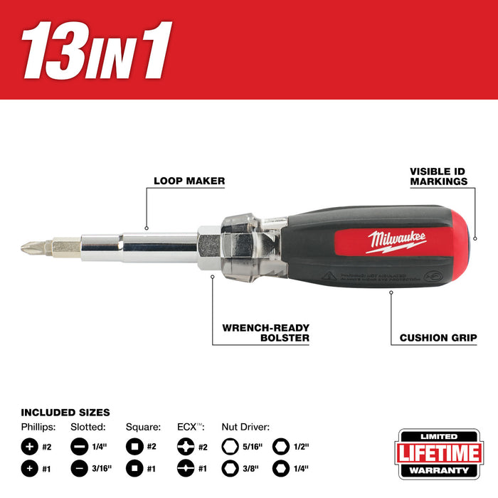 Milwaukee 13-in-1 Cushion-Grip Screwdriver with ECX