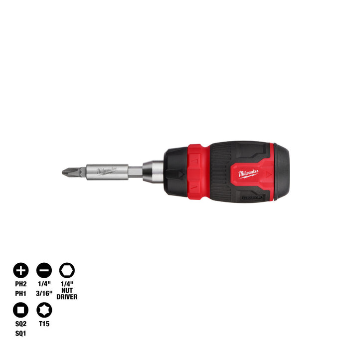Milwaukee 8-in-1 Ratcheting Compact Multi-Bit Screwdriver