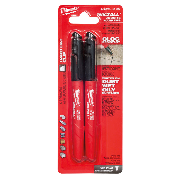 Milwaukee 2PK INKZALL Black Fine Point Marker
