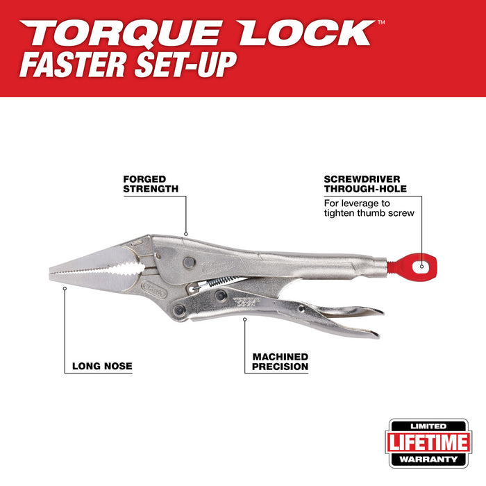 Milwaukee 9" TORQUE LOCK Long Nose Locking Pliers