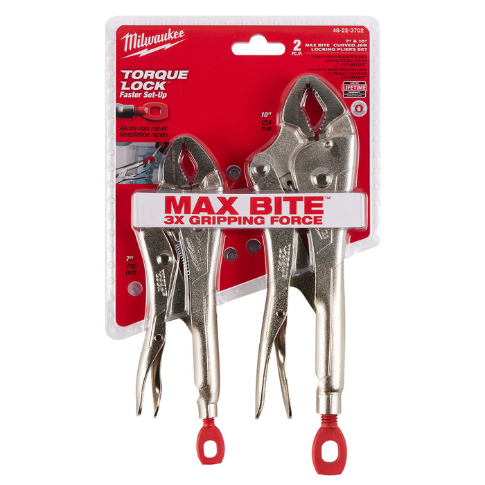 Milwaukee 2 pc. 7" & 10" TORQUE LOCK MAXBITE Locking Pliers Set