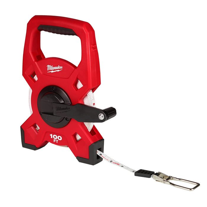 Milwaukee 100ft Fiberglass Open Reel Long Tape Measure