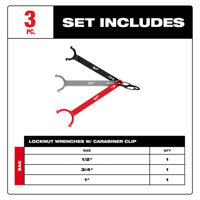 Milwaukee 3 pc. Locknut Wrench Set
