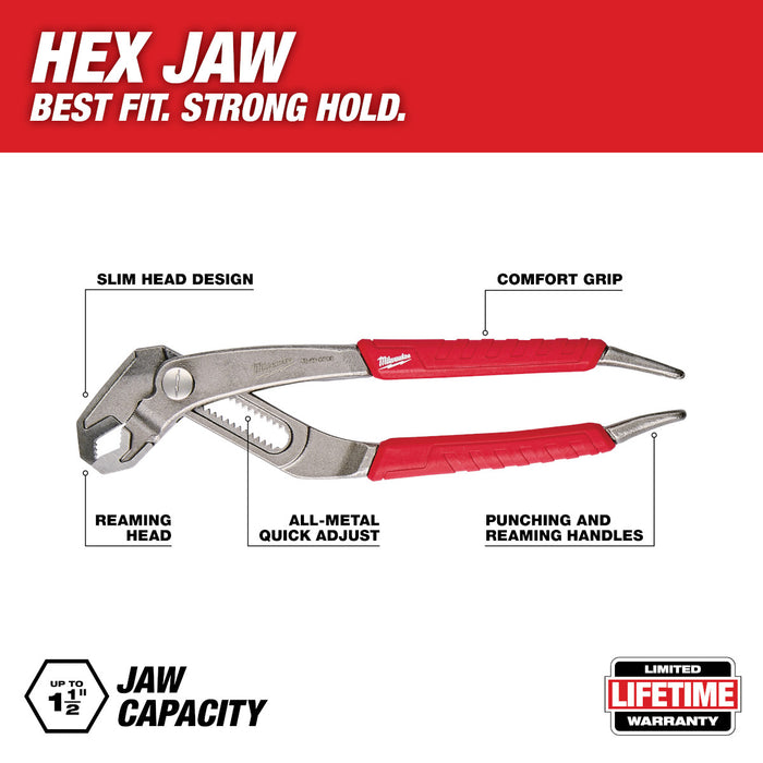 Milwaukee 8" Comfort Grip Hex-Jaw Pliers
