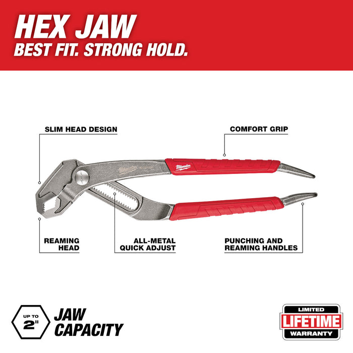 Milwaukee 10" Comfort Grip Hex-Jaw Pliers