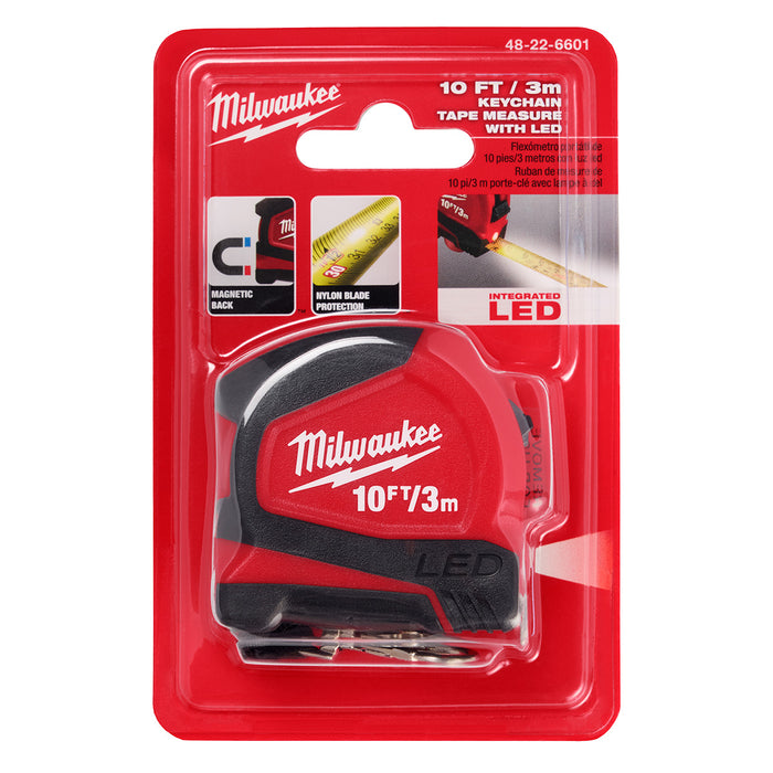 Milwaukee 10ft/3m Keychain Tape Measure w/ LED