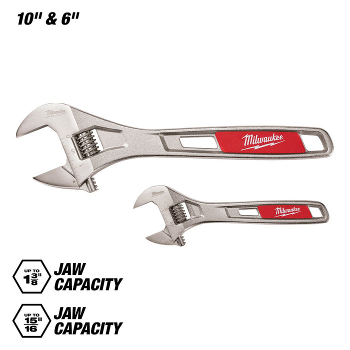 Milwaukee 2 pc. 6" & 10" Adjustable Wrench Set