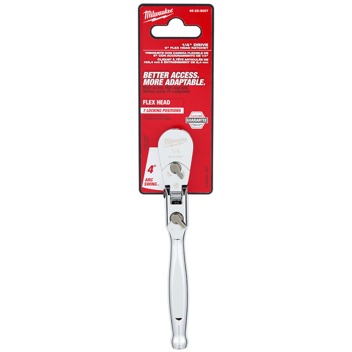 Milwaukee 1/4" Drive 6" Flex Head Ratchet