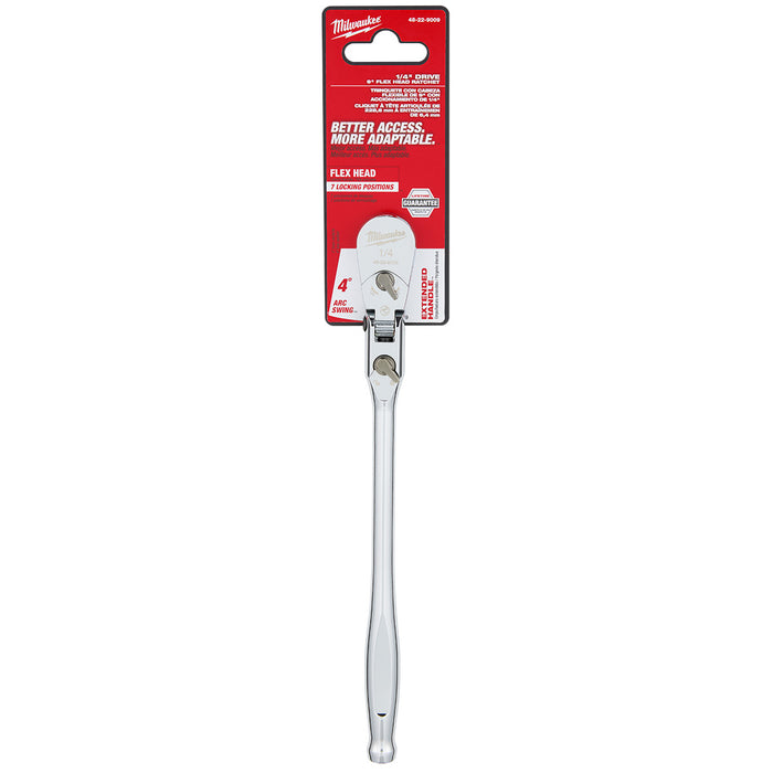 Milwaukee 1/4" Drive 9" Flex Head Ratchet