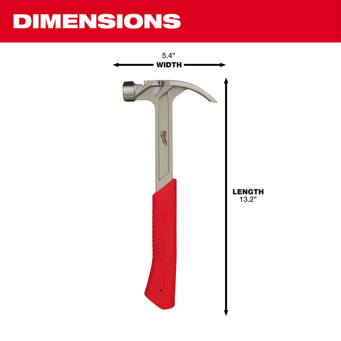 Milwaukee 16 oz. Smooth Face Hybrid Claw Hammer