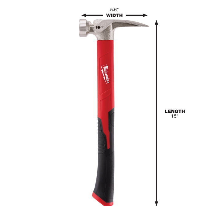 Milwaukee 19 oz. Smooth Face Poly/Fiberglass Handle Hammer
