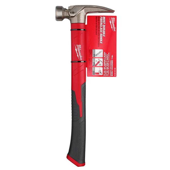 Milwaukee 19 oz. Smooth Face Poly/Fiberglass Handle Hammer
