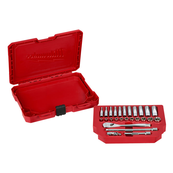 Milwaukee 1/4" Drive 26 pc. Ratchet & Socket Set - SAE
