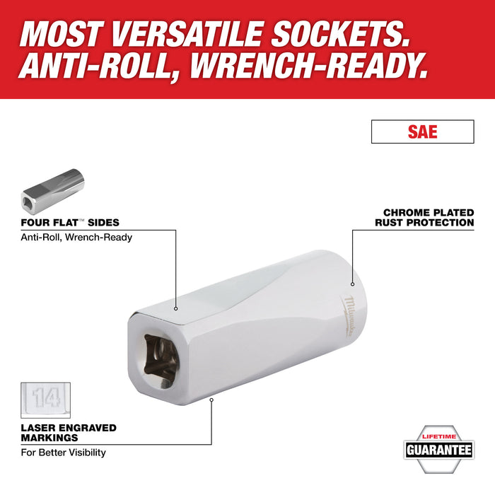 Milwaukee 1/4" Drive 26 pc. Ratchet & Socket Set - SAE