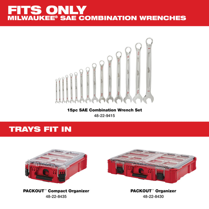 Milwaukee 15 pc. SAE Combination Wrench Trays