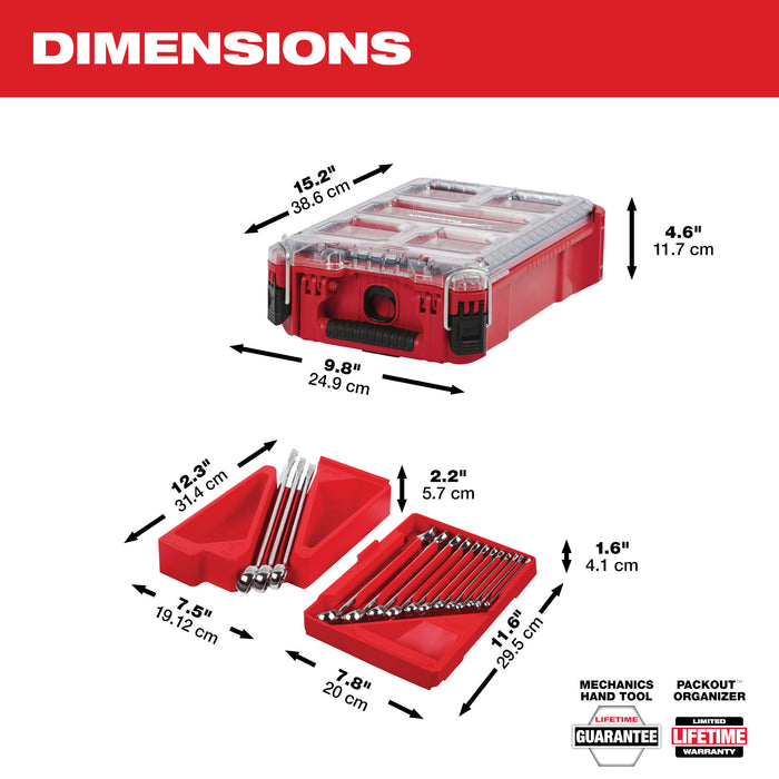 Milwaukee 15 pc. SAE Combination Wrench Set w/ PACKOUT™ Compact Organizer