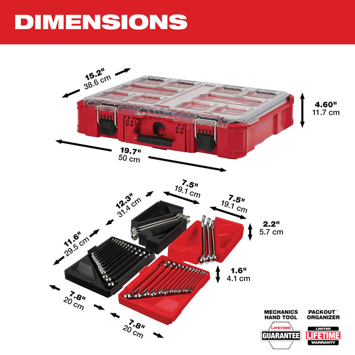 Milwaukee 30 pc. Metric & SAE Combination Wrench Set w/ PACKOUT Organizer