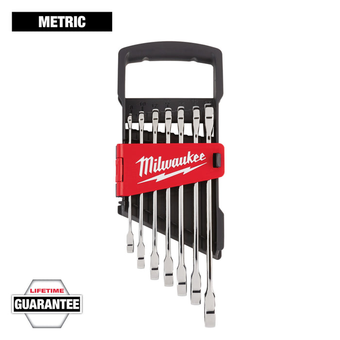 Milwaukee 7 pc. Ratcheting Combination Wrench Set - Metric