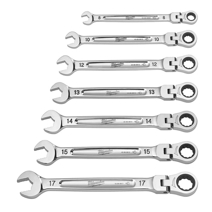 Milwaukee 7 pc. Metric Flex Head Ratcheting Combination Wrench