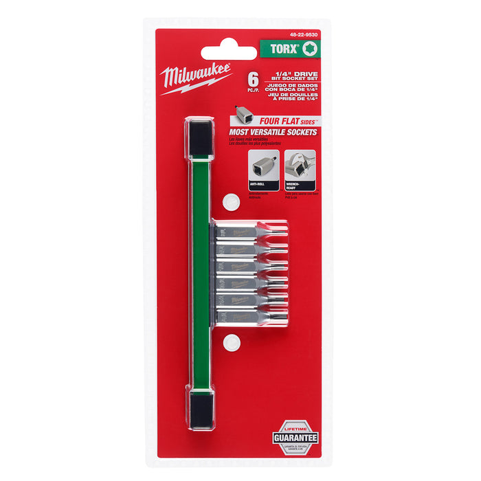 Milwaukee 6 pc. 1/4" Drive TORX Bit Socket Set