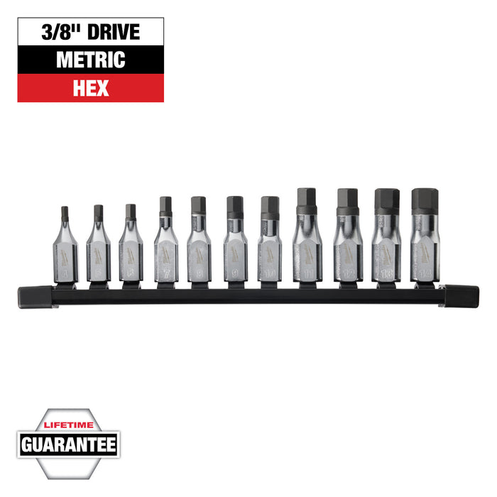 Milwaukee 11 pc. 3/8" Drive Hex Bit Socket Set - Metric
