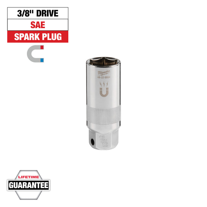 Milwaukee 3/8" Drive 13/16" Magnetic Spark Plug Socket