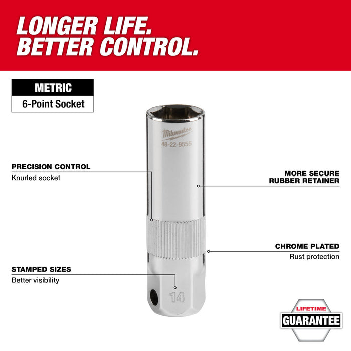 Milwaukee 3/8" Drive 14MM Spark Plug Socket