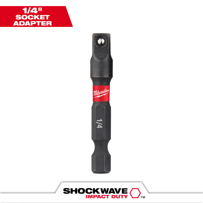 Milwaukee SHOCKWAVE Impact Duty 1/4" Hex to 1/4" Square Socket Adapter