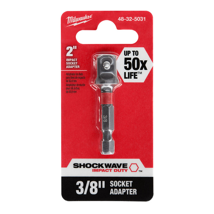 Milwaukee SHOCKWAVE Impact Duty 1/4" Hex to 3/8" Square Socket Adapter