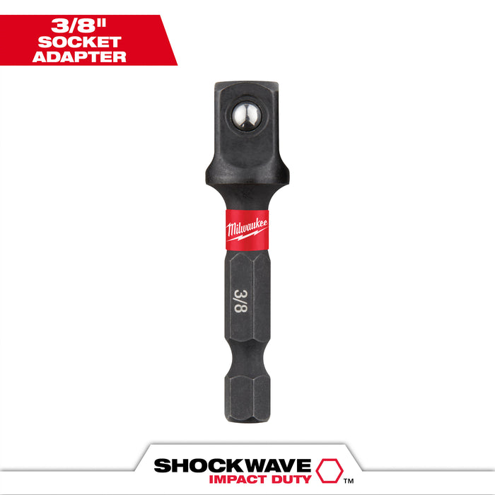 Milwaukee SHOCKWAVE Impact Duty 1/4" Hex to 3/8" Square Socket Adapter