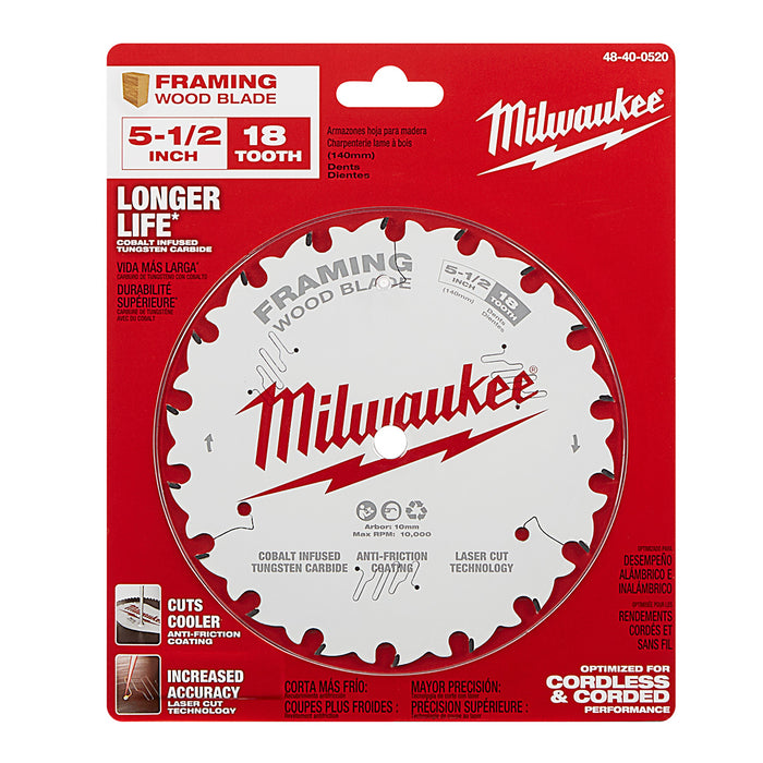 Milwaukee 5-1/2" x 18T Framing Circular Saw Blade