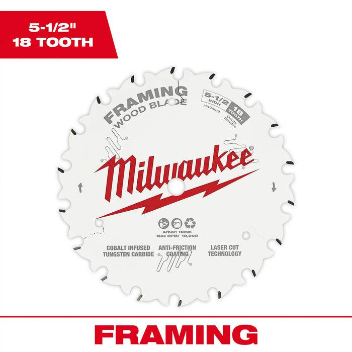 Milwaukee 5-1/2" x 18T Framing Circular Saw Blade